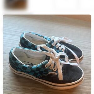 Vans Kids Low Top Sneakers - Black & Teal Checkerboard